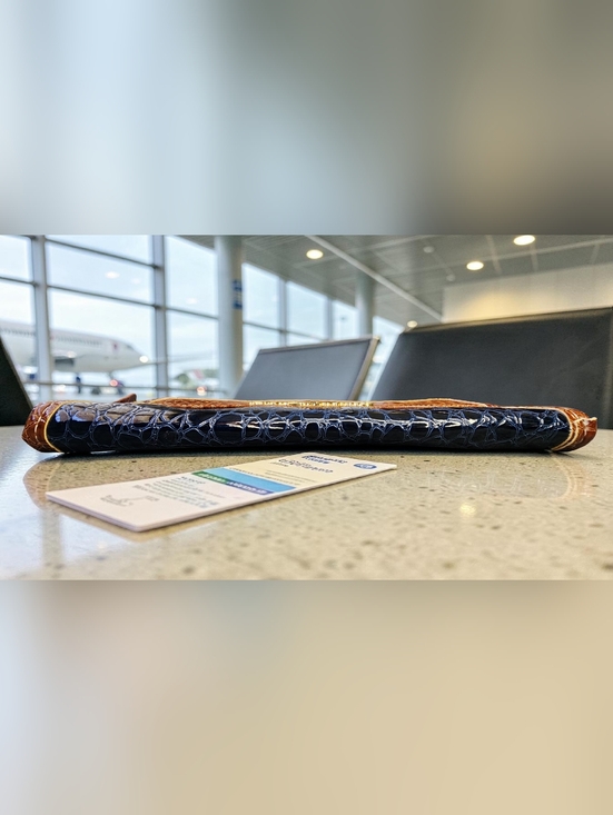 Samantha Brown Faux Crocodile Embossed Passport Travel Wallet Organizer - Picture 10 of 12